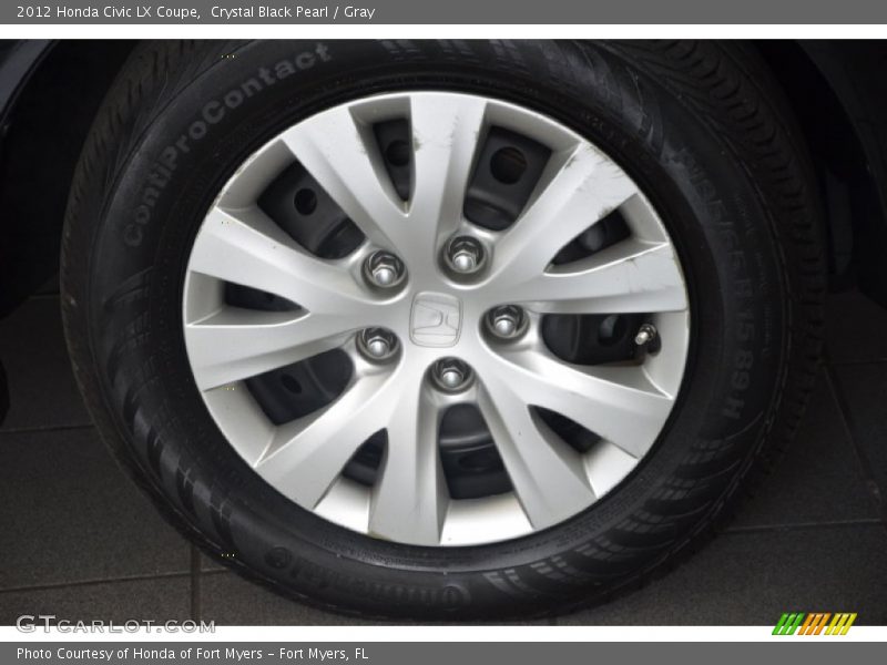 Crystal Black Pearl / Gray 2012 Honda Civic LX Coupe