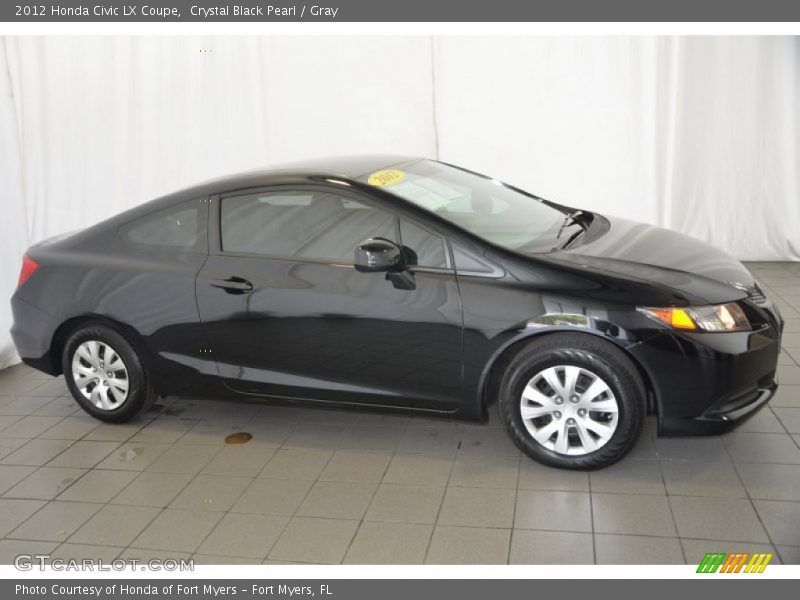 Crystal Black Pearl / Gray 2012 Honda Civic LX Coupe