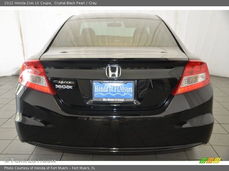 Crystal Black Pearl / Gray 2012 Honda Civic LX Coupe