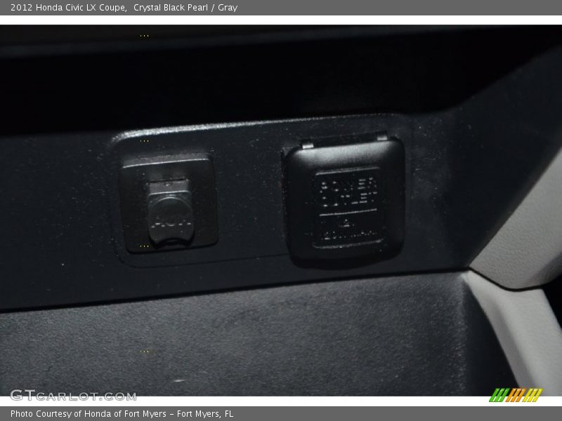 Crystal Black Pearl / Gray 2012 Honda Civic LX Coupe