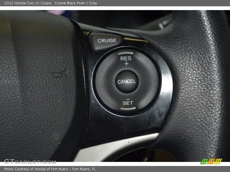Crystal Black Pearl / Gray 2012 Honda Civic LX Coupe