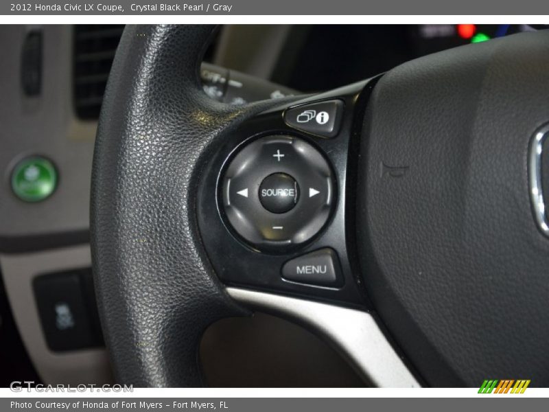 Crystal Black Pearl / Gray 2012 Honda Civic LX Coupe