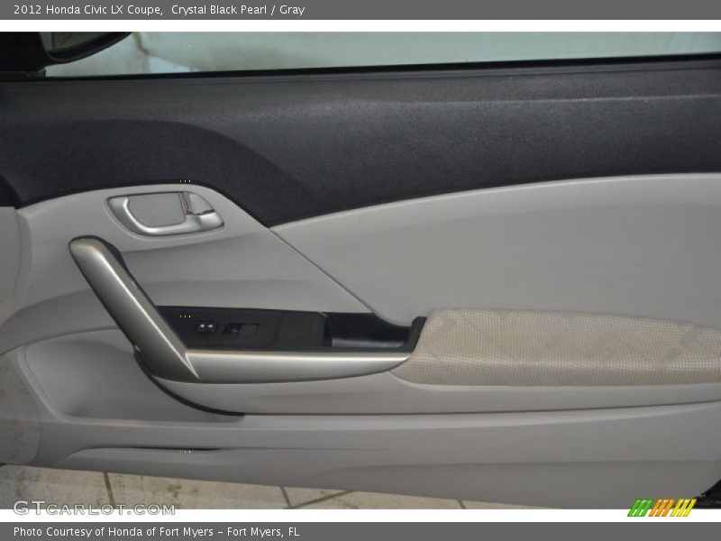 Crystal Black Pearl / Gray 2012 Honda Civic LX Coupe