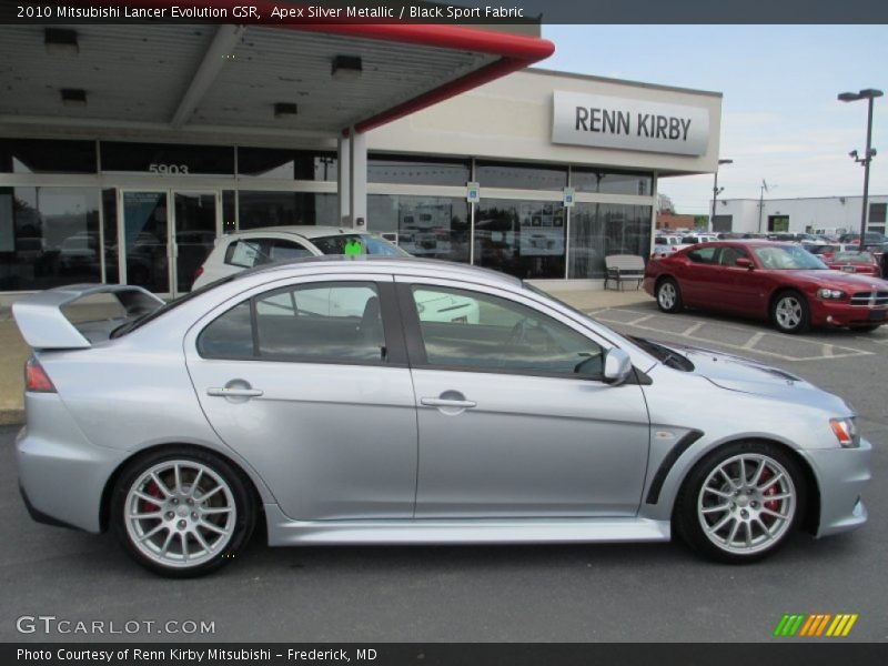 Apex Silver Metallic / Black Sport Fabric 2010 Mitsubishi Lancer Evolution GSR