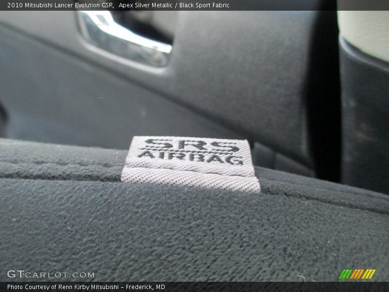 Apex Silver Metallic / Black Sport Fabric 2010 Mitsubishi Lancer Evolution GSR