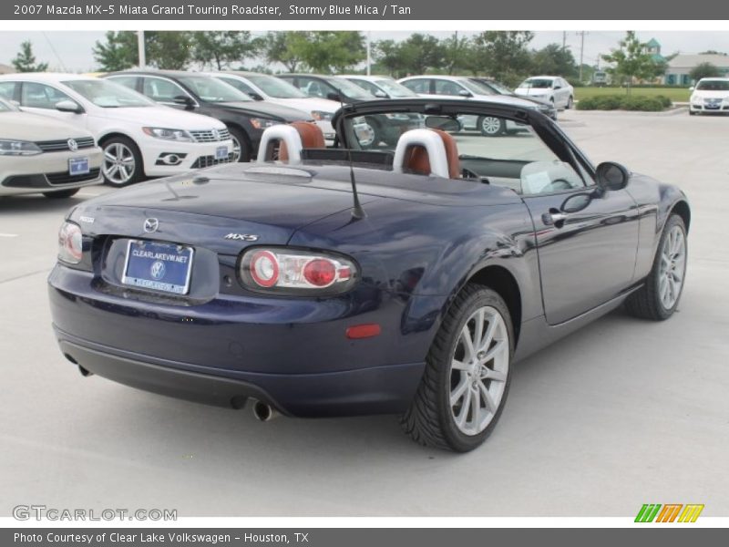 Stormy Blue Mica / Tan 2007 Mazda MX-5 Miata Grand Touring Roadster