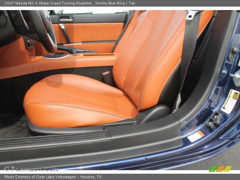 Stormy Blue Mica / Tan 2007 Mazda MX-5 Miata Grand Touring Roadster