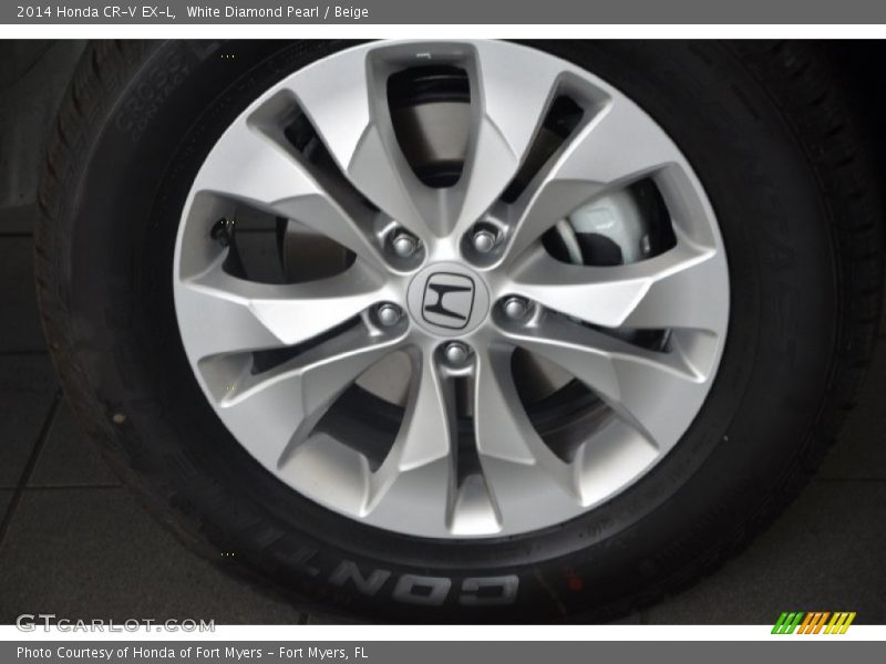 White Diamond Pearl / Beige 2014 Honda CR-V EX-L
