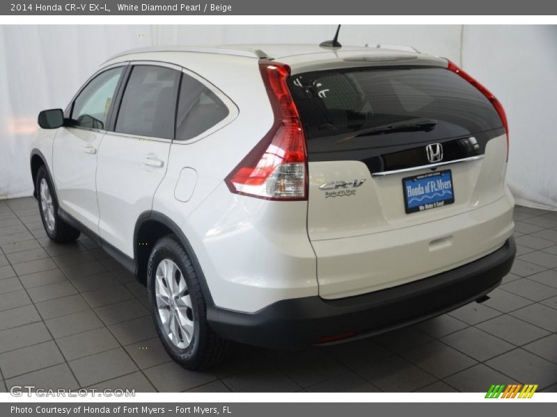 White Diamond Pearl / Beige 2014 Honda CR-V EX-L