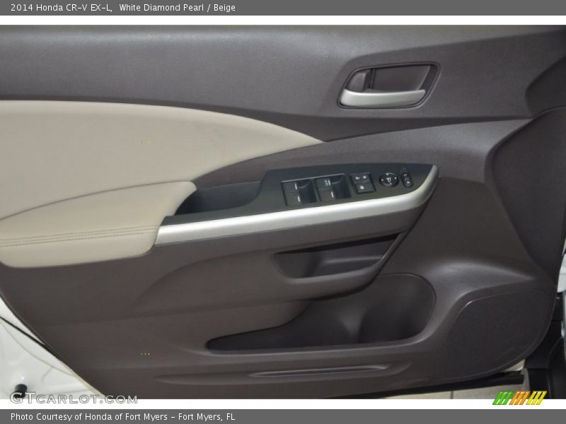 White Diamond Pearl / Beige 2014 Honda CR-V EX-L