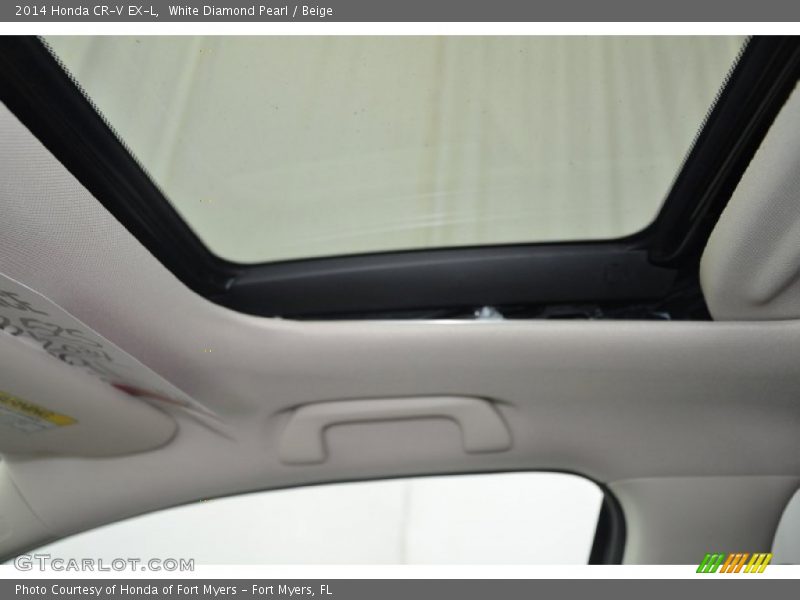 White Diamond Pearl / Beige 2014 Honda CR-V EX-L
