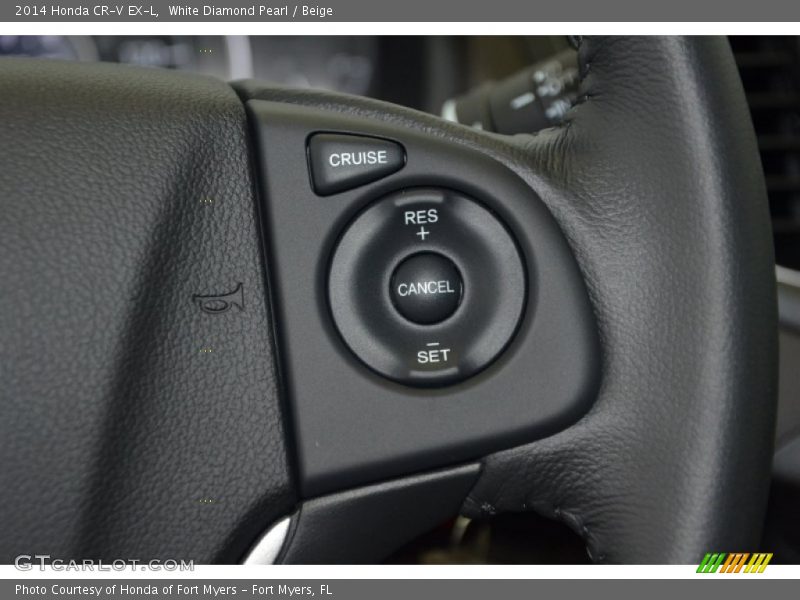 White Diamond Pearl / Beige 2014 Honda CR-V EX-L