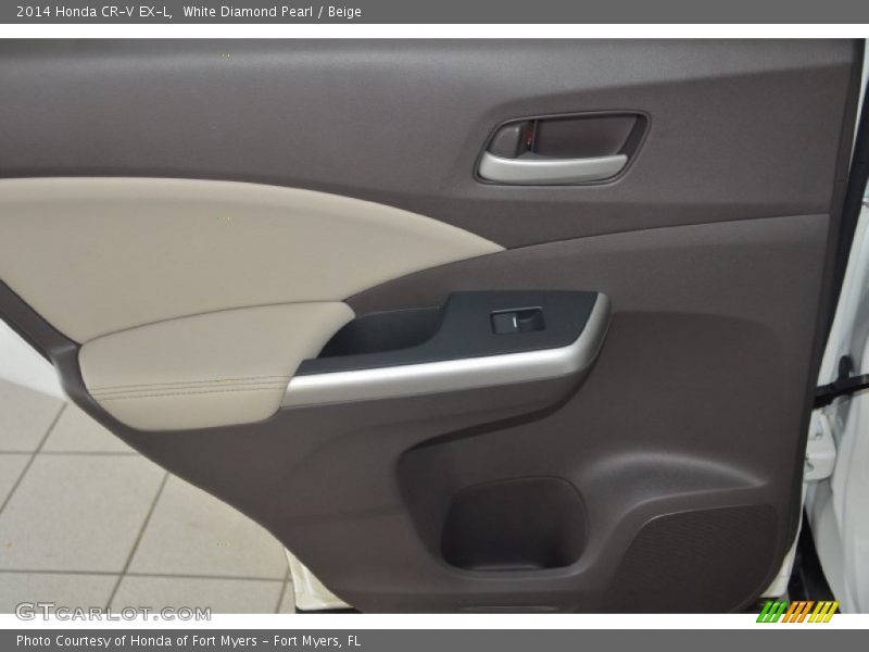 White Diamond Pearl / Beige 2014 Honda CR-V EX-L