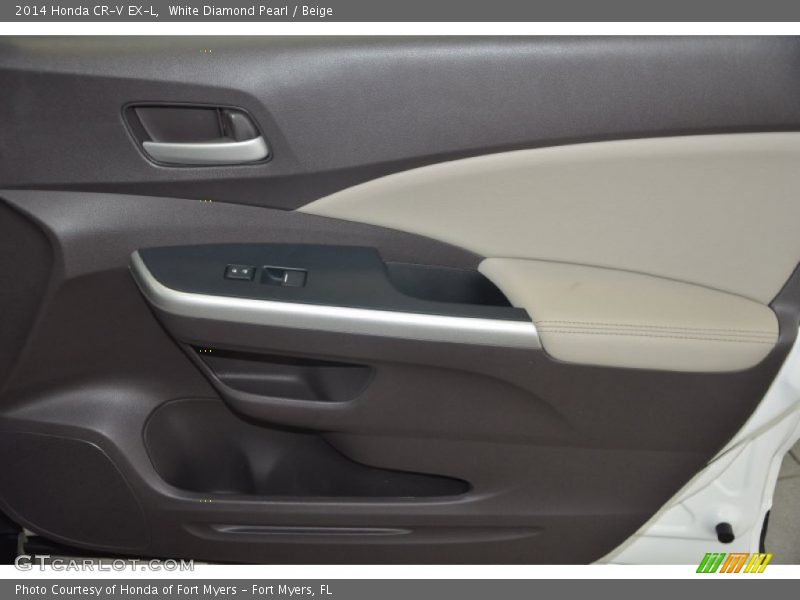 White Diamond Pearl / Beige 2014 Honda CR-V EX-L