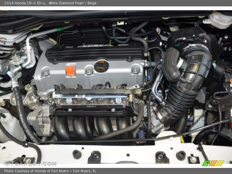 White Diamond Pearl / Beige 2014 Honda CR-V EX-L