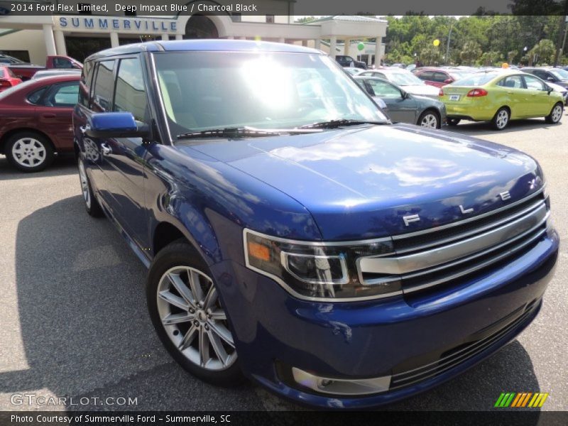 Deep Impact Blue / Charcoal Black 2014 Ford Flex Limited