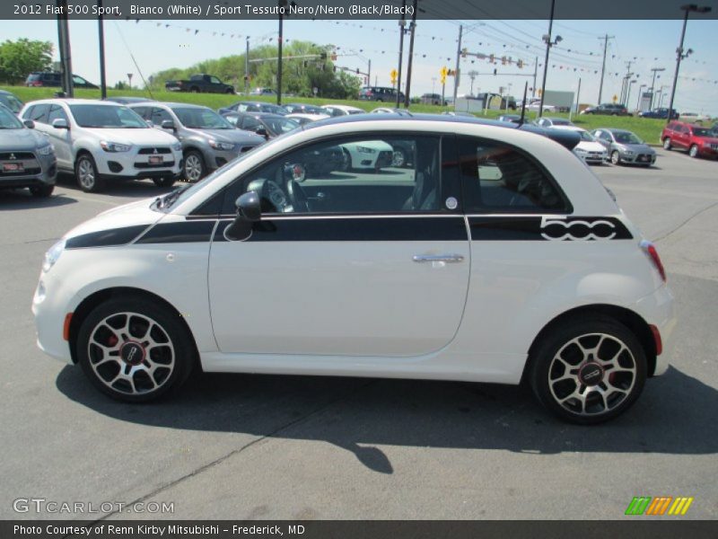 Bianco (White) / Sport Tessuto Nero/Nero (Black/Black) 2012 Fiat 500 Sport