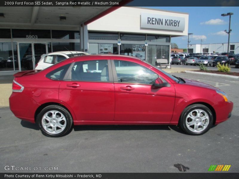 Sangria Red Metallic / Medium Stone 2009 Ford Focus SES Sedan