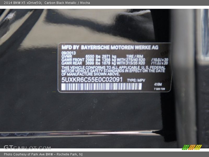 Carbon Black Metallic / Mocha 2014 BMW X5 xDrive50i