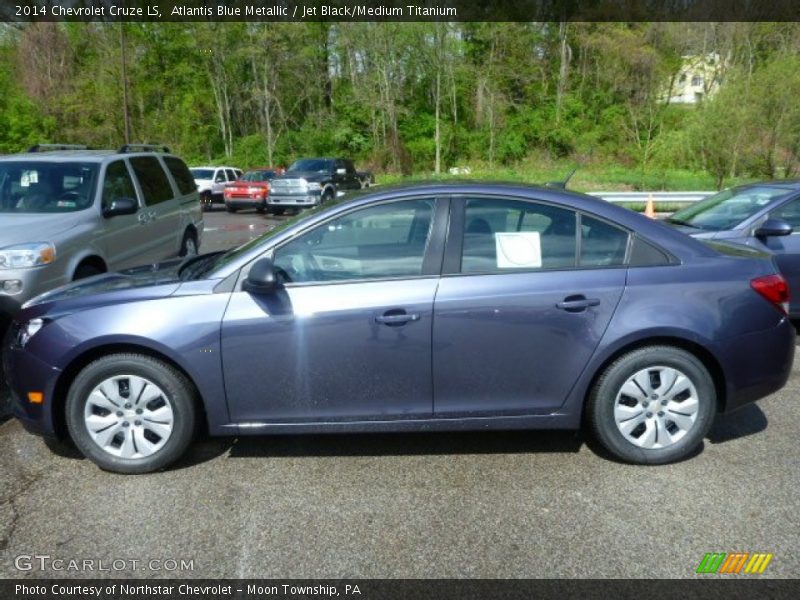 Atlantis Blue Metallic / Jet Black/Medium Titanium 2014 Chevrolet Cruze LS