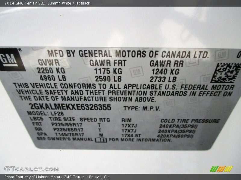 Summit White / Jet Black 2014 GMC Terrain SLE