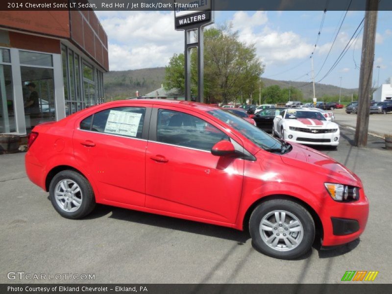 Red Hot / Jet Black/Dark Titanium 2014 Chevrolet Sonic LT Sedan