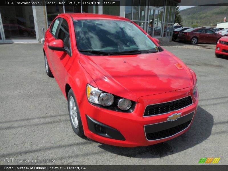 Red Hot / Jet Black/Dark Titanium 2014 Chevrolet Sonic LT Sedan