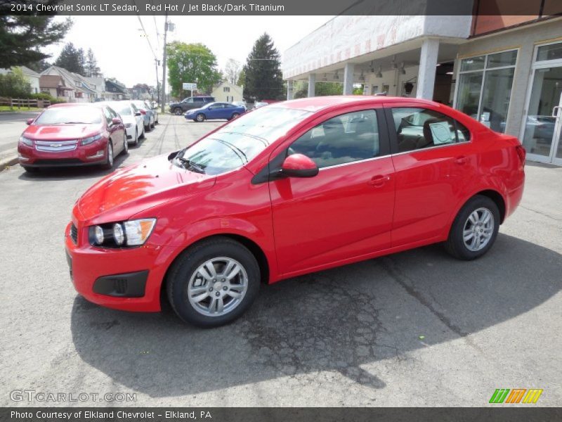 Red Hot / Jet Black/Dark Titanium 2014 Chevrolet Sonic LT Sedan