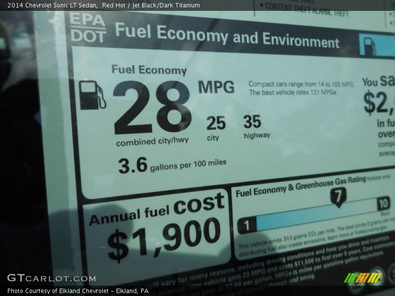Red Hot / Jet Black/Dark Titanium 2014 Chevrolet Sonic LT Sedan