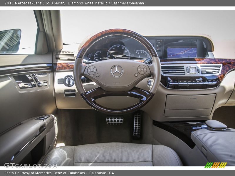 Diamond White Metallic / Cashmere/Savanah 2011 Mercedes-Benz S 550 Sedan