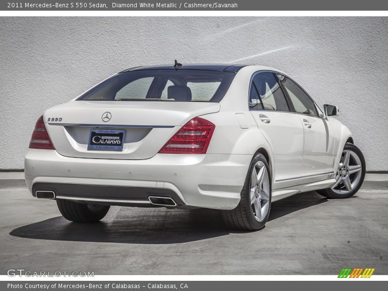 Diamond White Metallic / Cashmere/Savanah 2011 Mercedes-Benz S 550 Sedan