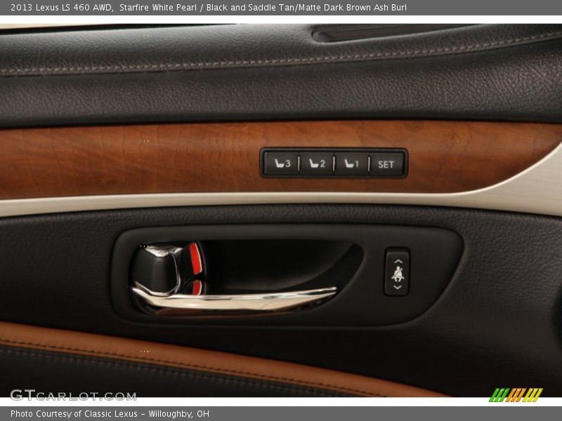 Starfire White Pearl / Black and Saddle Tan/Matte Dark Brown Ash Burl 2013 Lexus LS 460 AWD