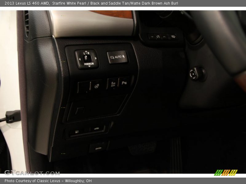 Starfire White Pearl / Black and Saddle Tan/Matte Dark Brown Ash Burl 2013 Lexus LS 460 AWD