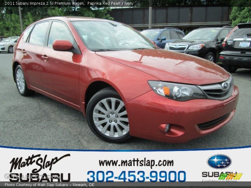 Paprika Red Pearl / Ivory 2011 Subaru Impreza 2.5i Premium Wagon