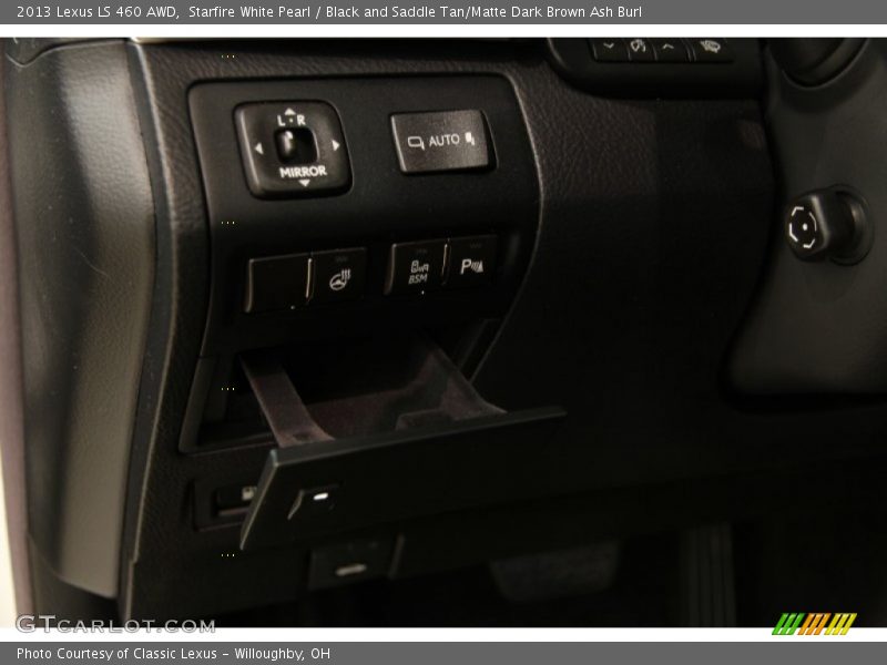 Starfire White Pearl / Black and Saddle Tan/Matte Dark Brown Ash Burl 2013 Lexus LS 460 AWD