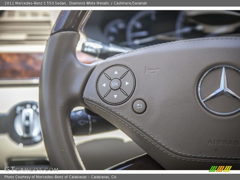 Diamond White Metallic / Cashmere/Savanah 2011 Mercedes-Benz S 550 Sedan