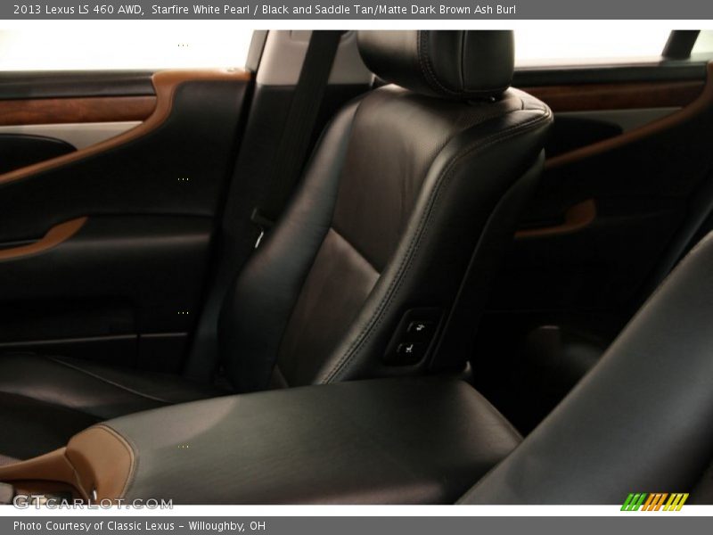 Starfire White Pearl / Black and Saddle Tan/Matte Dark Brown Ash Burl 2013 Lexus LS 460 AWD