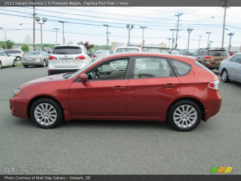 Paprika Red Pearl / Ivory 2011 Subaru Impreza 2.5i Premium Wagon