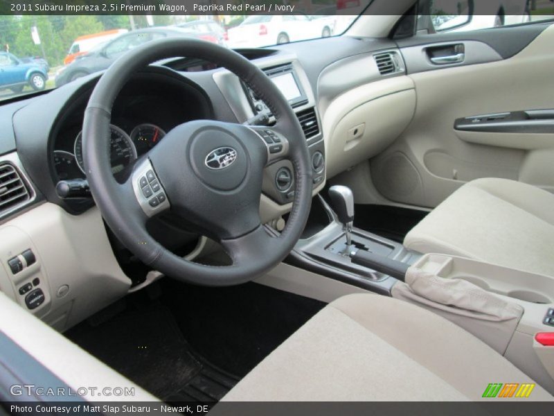 Paprika Red Pearl / Ivory 2011 Subaru Impreza 2.5i Premium Wagon