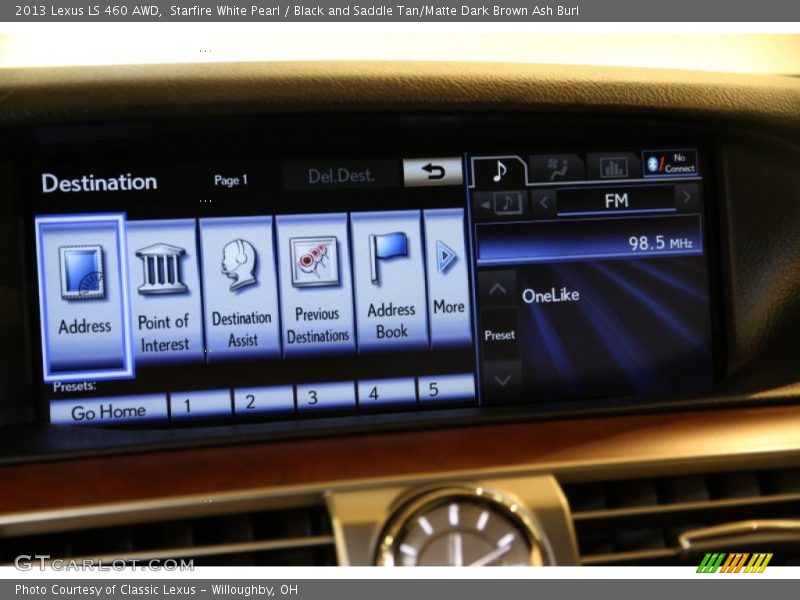 Starfire White Pearl / Black and Saddle Tan/Matte Dark Brown Ash Burl 2013 Lexus LS 460 AWD
