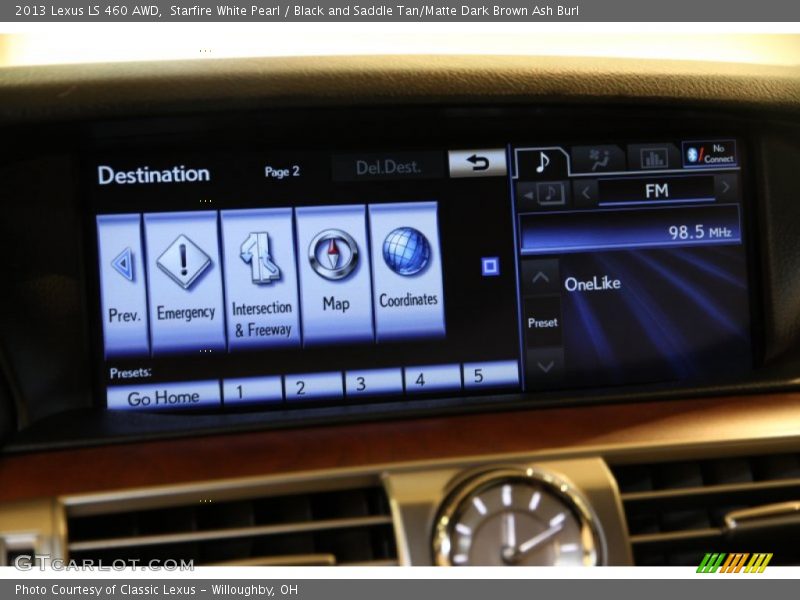 Starfire White Pearl / Black and Saddle Tan/Matte Dark Brown Ash Burl 2013 Lexus LS 460 AWD