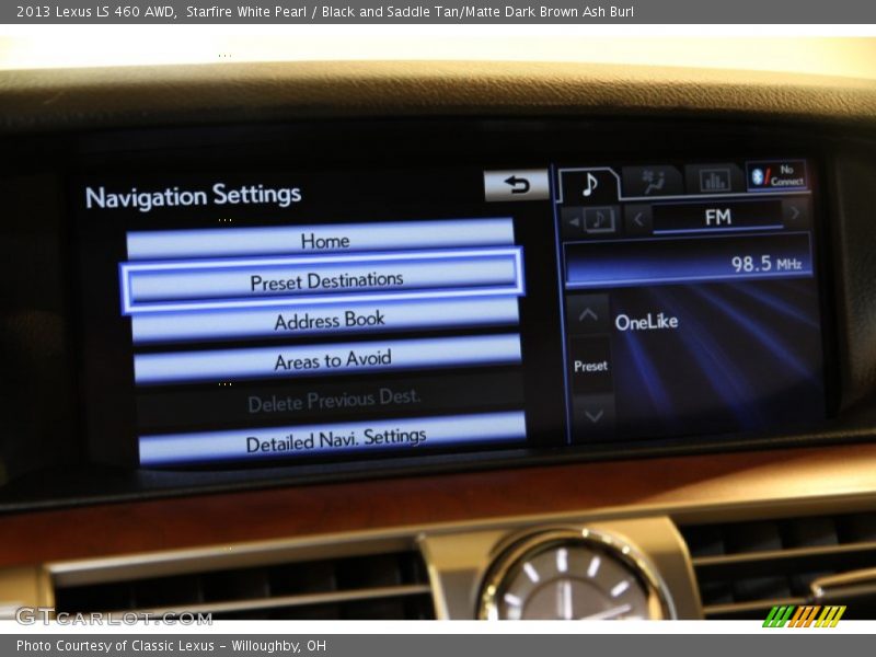 Starfire White Pearl / Black and Saddle Tan/Matte Dark Brown Ash Burl 2013 Lexus LS 460 AWD