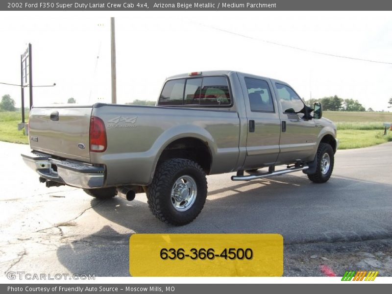 Arizona Beige Metallic / Medium Parchment 2002 Ford F350 Super Duty Lariat Crew Cab 4x4