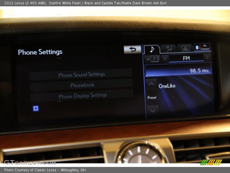 Starfire White Pearl / Black and Saddle Tan/Matte Dark Brown Ash Burl 2013 Lexus LS 460 AWD