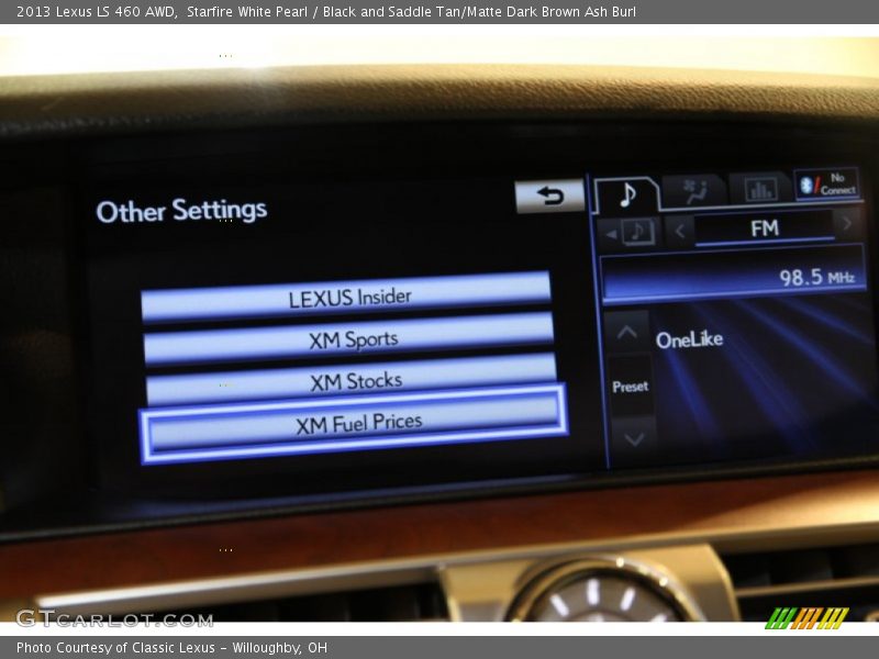 Starfire White Pearl / Black and Saddle Tan/Matte Dark Brown Ash Burl 2013 Lexus LS 460 AWD