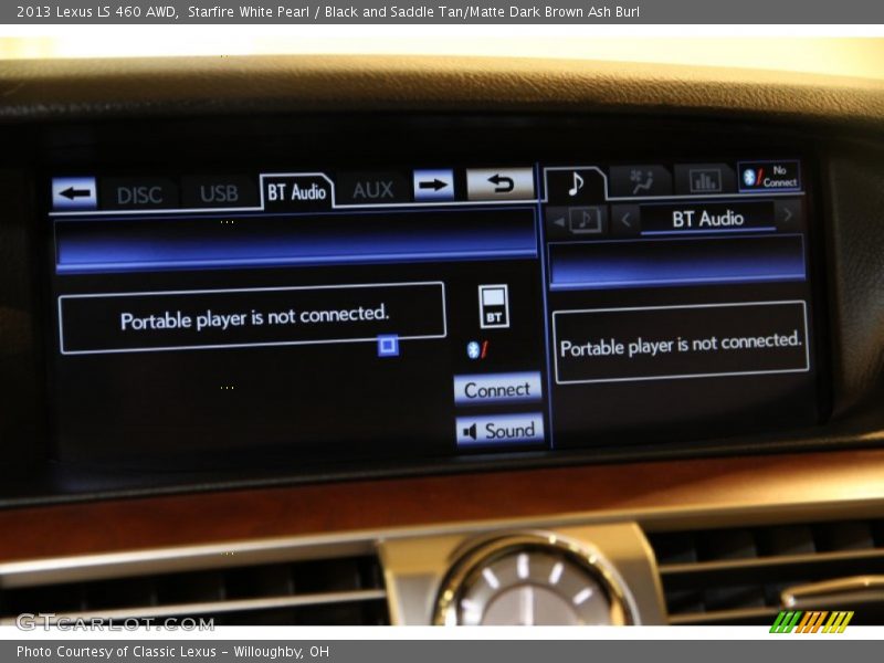 Starfire White Pearl / Black and Saddle Tan/Matte Dark Brown Ash Burl 2013 Lexus LS 460 AWD