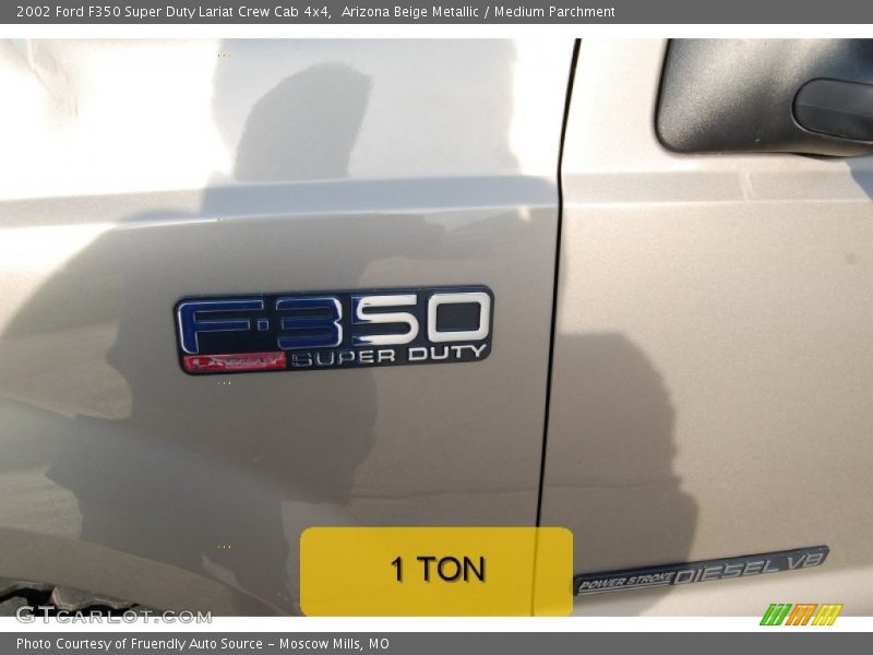 Arizona Beige Metallic / Medium Parchment 2002 Ford F350 Super Duty Lariat Crew Cab 4x4