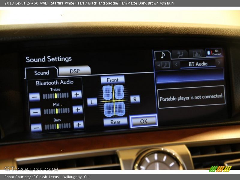 Starfire White Pearl / Black and Saddle Tan/Matte Dark Brown Ash Burl 2013 Lexus LS 460 AWD