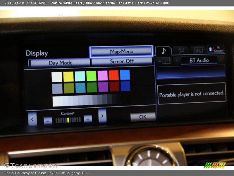 Starfire White Pearl / Black and Saddle Tan/Matte Dark Brown Ash Burl 2013 Lexus LS 460 AWD