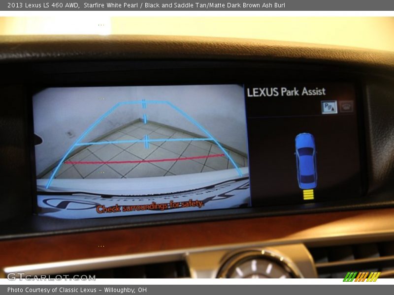 Starfire White Pearl / Black and Saddle Tan/Matte Dark Brown Ash Burl 2013 Lexus LS 460 AWD
